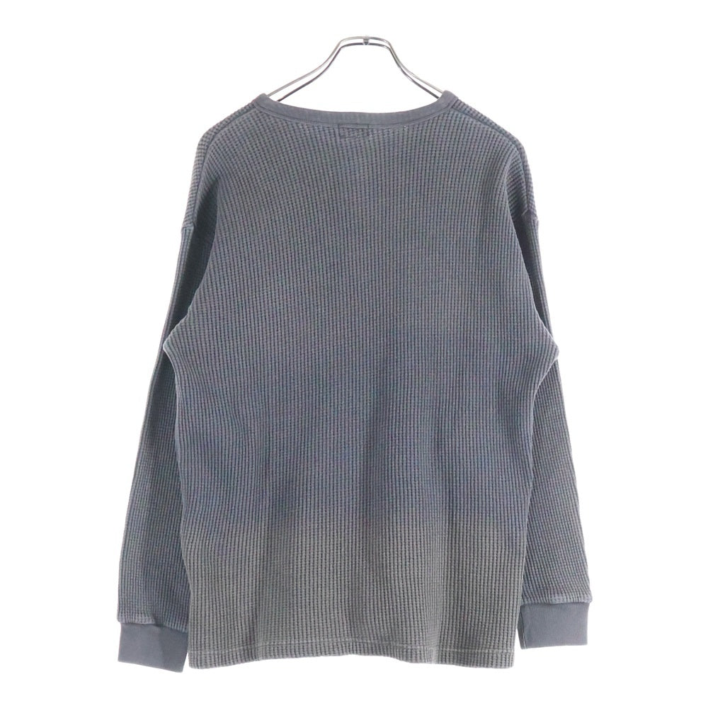 SCHOTT(ショット) THERMAL PIGMENT O/D HENRY NECK T-SHIRT サーマル ピグメントワッフル ヘンリーネック 長袖Tシャツ ブラック 7823930006