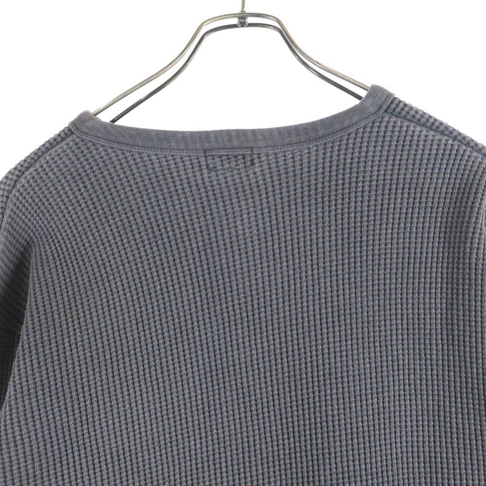 SCHOTT(ショット) THERMAL PIGMENT O/D HENRY NECK T-SHIRT サーマル ピグメントワッフル ヘンリーネック 長袖Tシャツ ブラック 7823930006