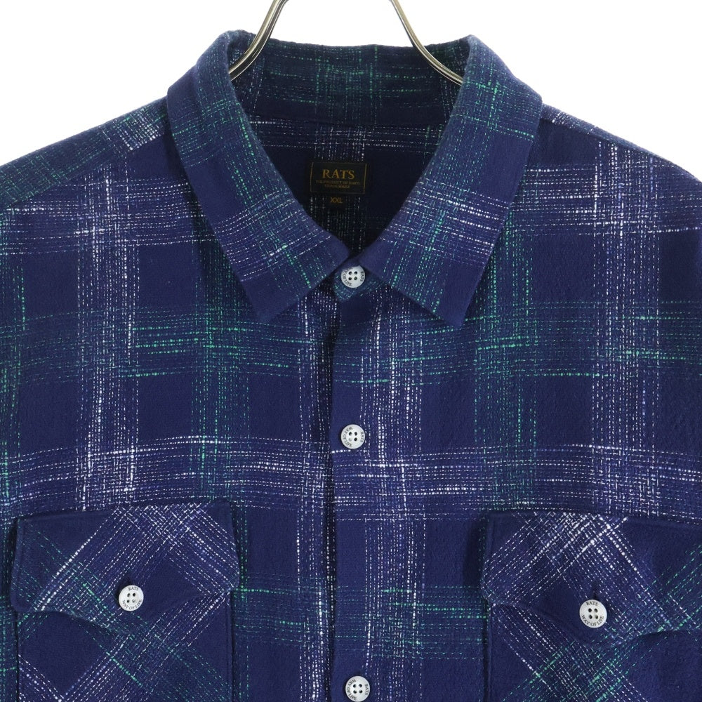 RATS(ラッツ) 23AW AMUNDSEN CHECK SHIRT アムンゼン 長袖チェックシャツ ネイビー/グリーン 23RS-0808