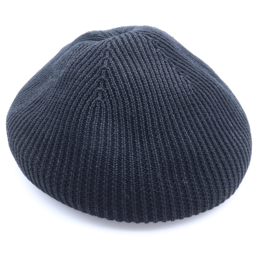 THE H.W.DOG&CO(ドッグアンドコー) COTTON CLUB BIG BERET リブ編み ニットベレー帽 帽子 ブラック D-00924