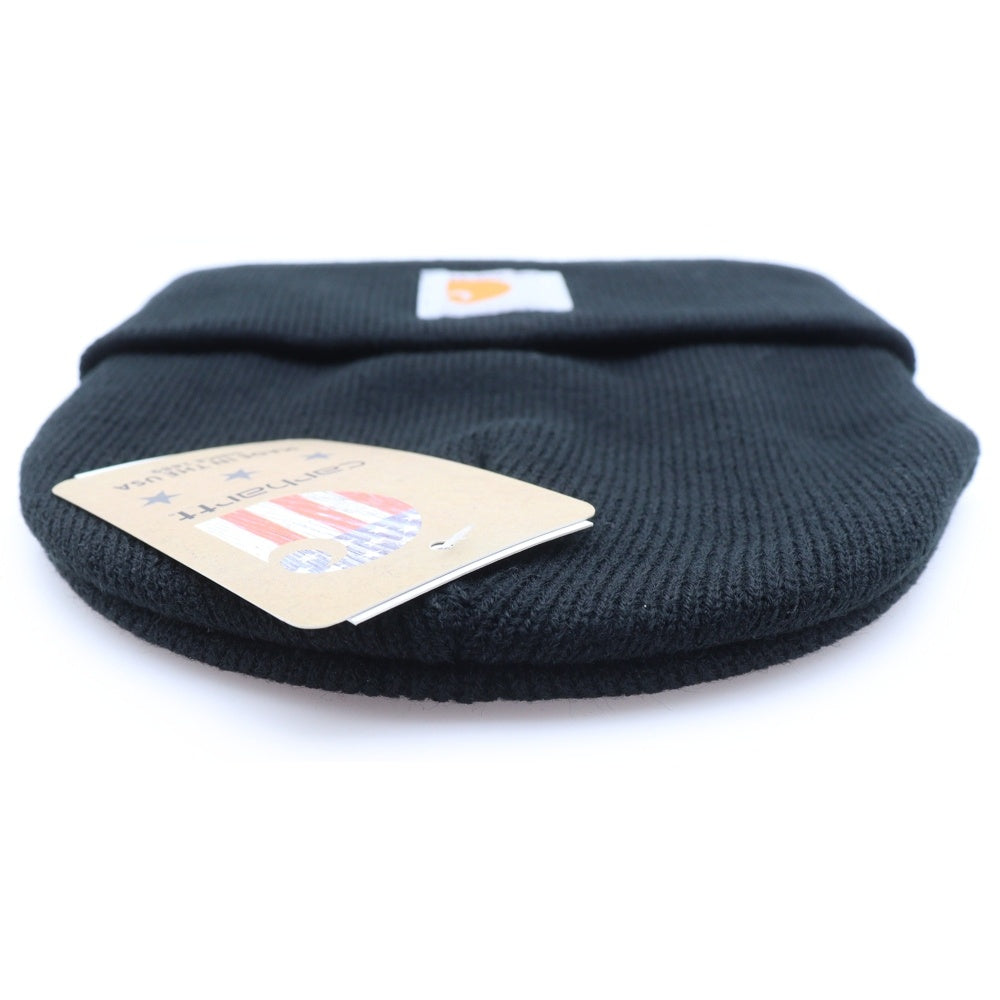 CARHARTT(カーハート) ACRYLIC WATCH HAT ロゴパッチ ビーニー ニット帽 帽子 ブラック A18-BLK