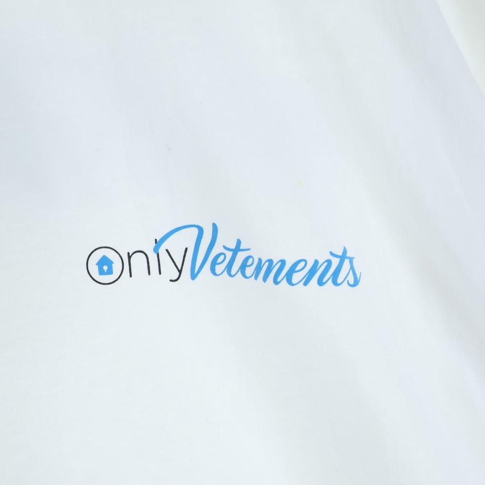 VETEMENTS(ヴェトモン) Only T-Shirt ロゴプリントクルーネック半袖Tシャツカットソー ホワイト UA63TR161W