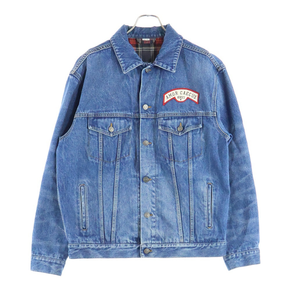 GUCCI(グッチ) GGアップリケ バックロゴ デニムジャケット インディゴ 475024 XDAAT