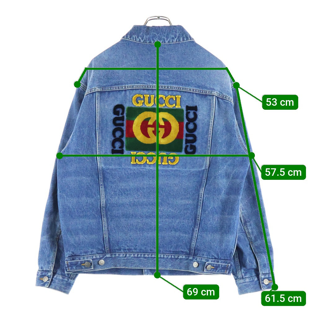 GUCCI(グッチ) GGアップリケ バックロゴ デニムジャケット インディゴ 475024 XDAAT
