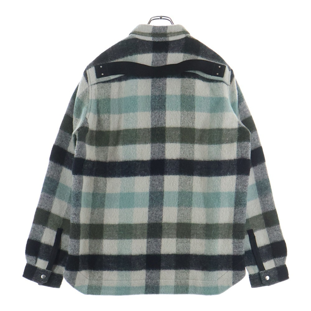 Rick Owens(リックオウエンス) 22AW アルパカ混 チェックシャツジャケット グレー RU02B2729-WFP