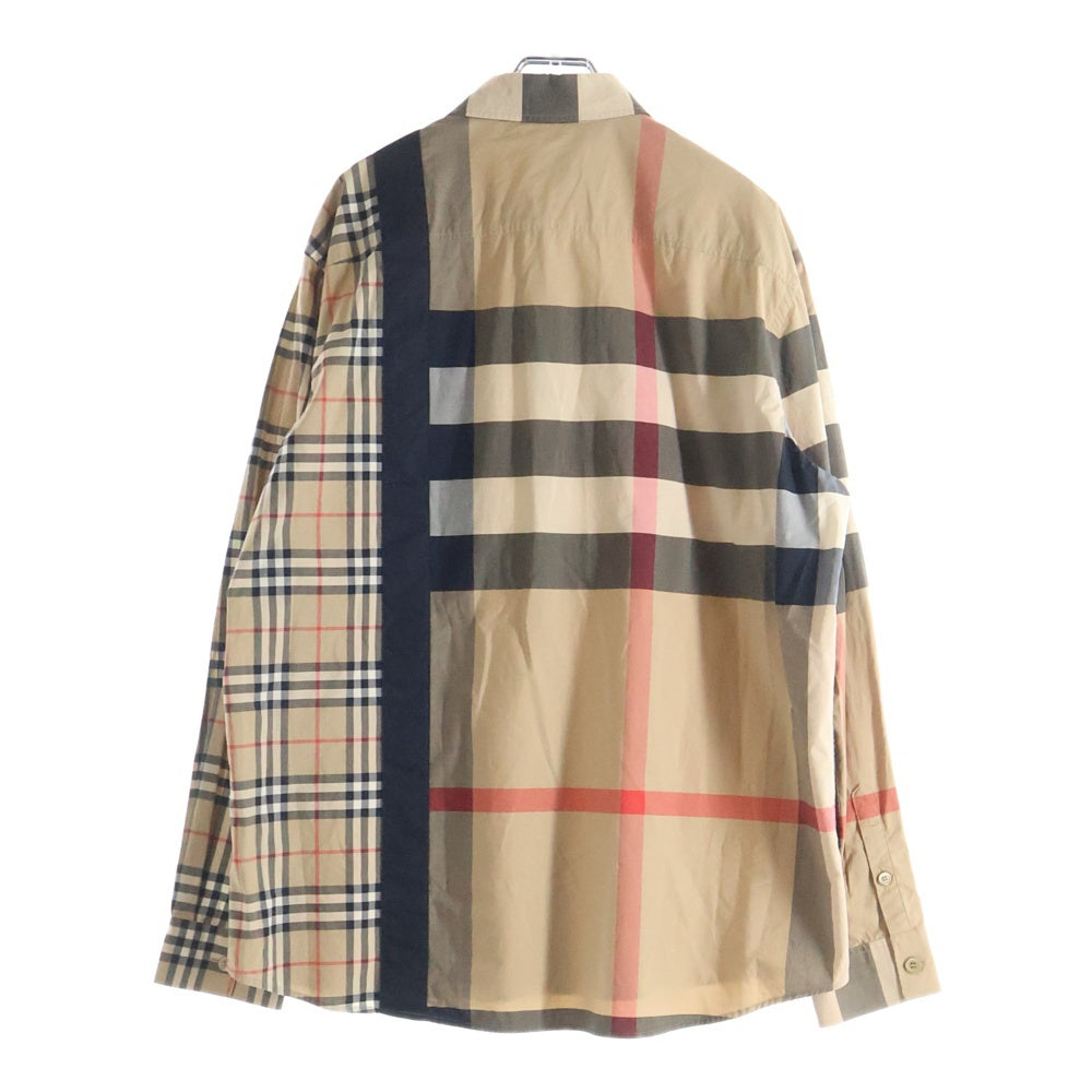 BURBERRY(バーバリー) 20AW ロゴパッチワークプリント長袖シャツ ブラウン 8033101