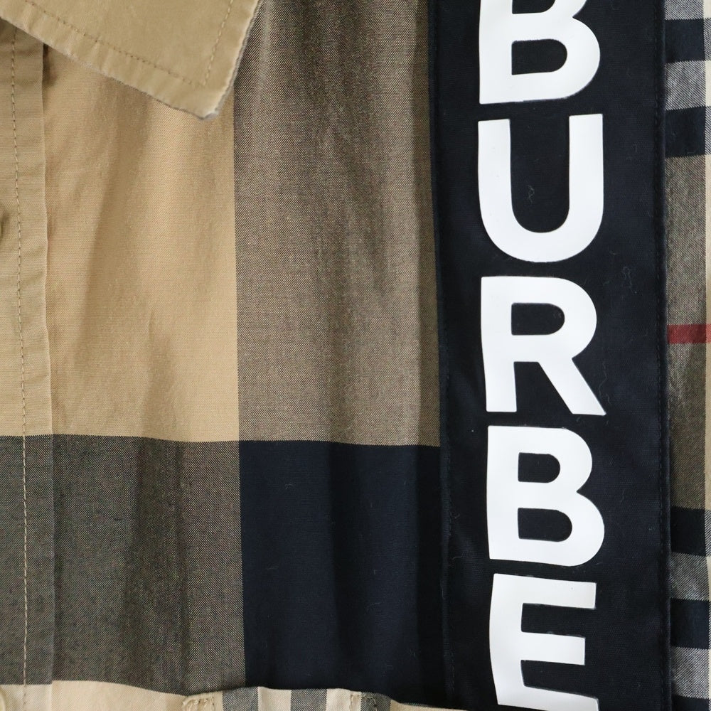 BURBERRY(バーバリー) 20AW ロゴパッチワークプリント長袖シャツ ブラウン 8033101