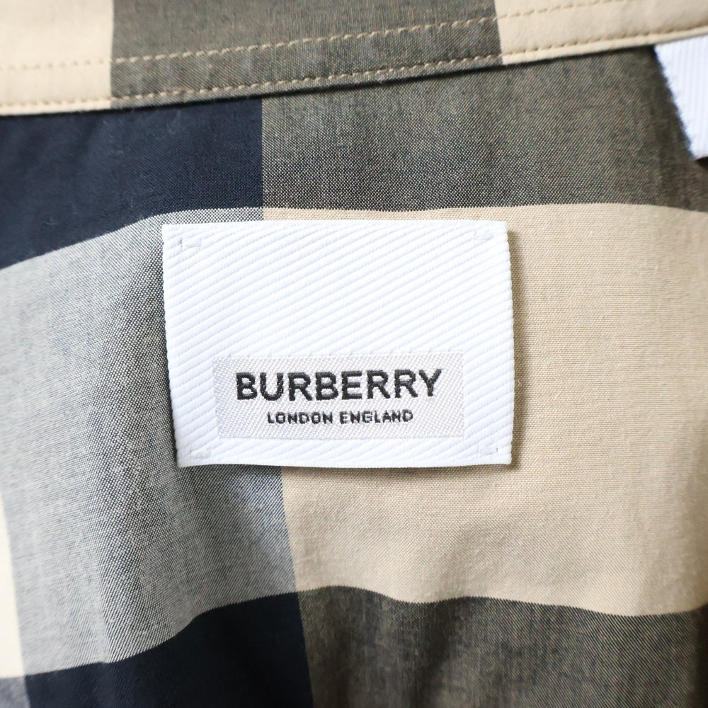 BURBERRY(バーバリー) 20AW ロゴパッチワークプリント長袖シャツ ブラウン 8033101