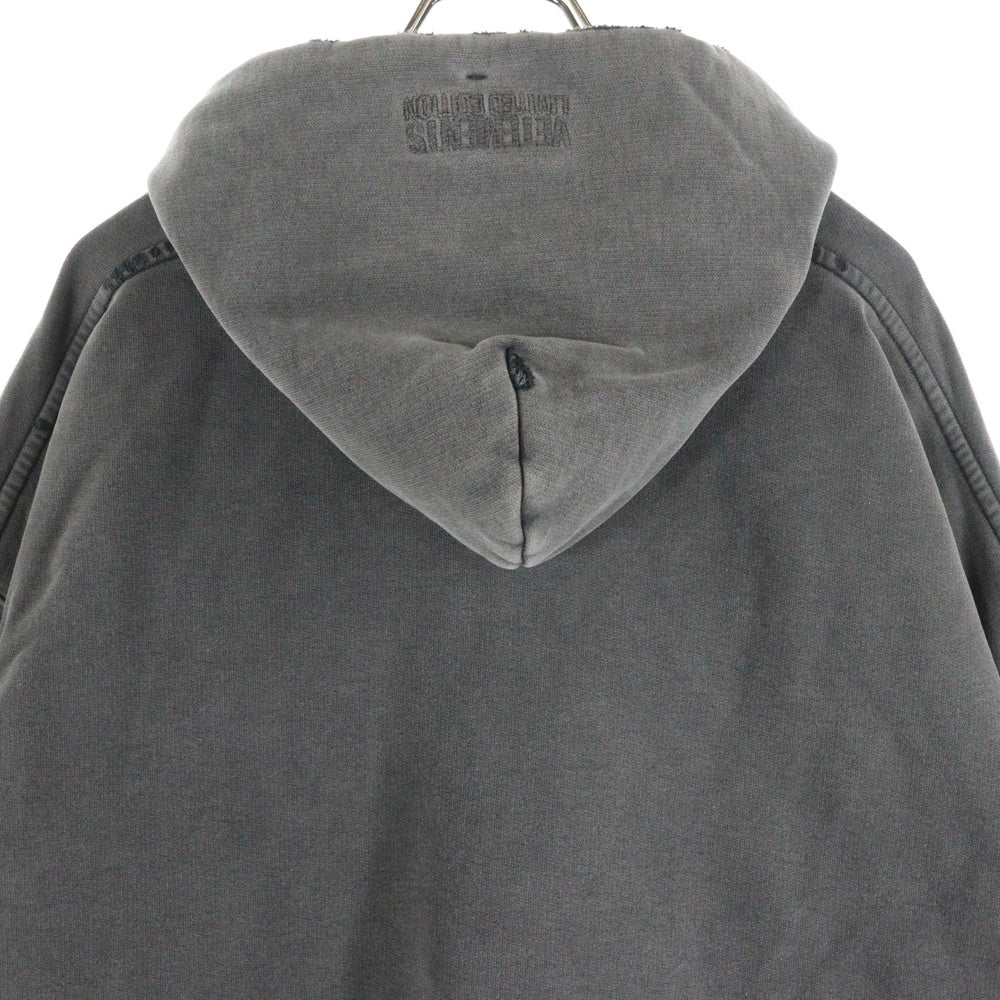 VETEMENTS(ヴェトモン) TEASE ME FADED HOODIE フロント プリント オーバーサイズ スウェットプルオーバーパーカー グレー