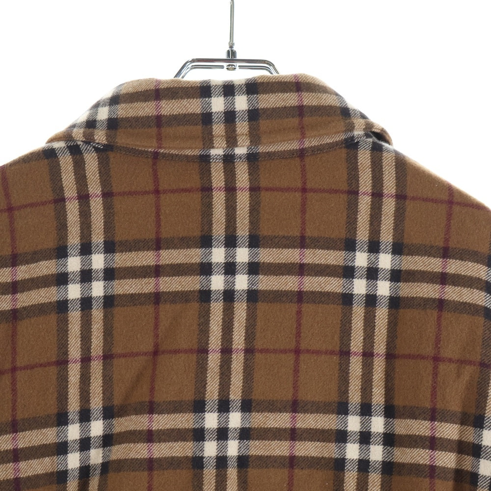 BURBERRY(バーバリー) 22AW CALMORE Checked Shirt Jacket ボタンダウン ボア チェックシャツ ジャケット ブラウン 8057372