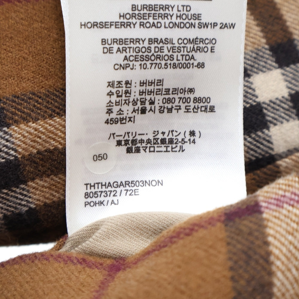 BURBERRY(バーバリー) 22AW CALMORE Checked Shirt Jacket ボタンダウン ボア チェックシャツ ジャケット ブラウン 8057372