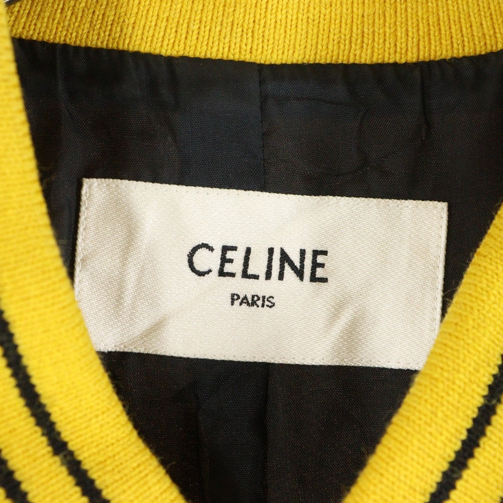 CELINE(セリーヌ) THE DANCING KID TEDDY JACKET スタッズ テディジャケット ブラック/イエロー 2V87851C