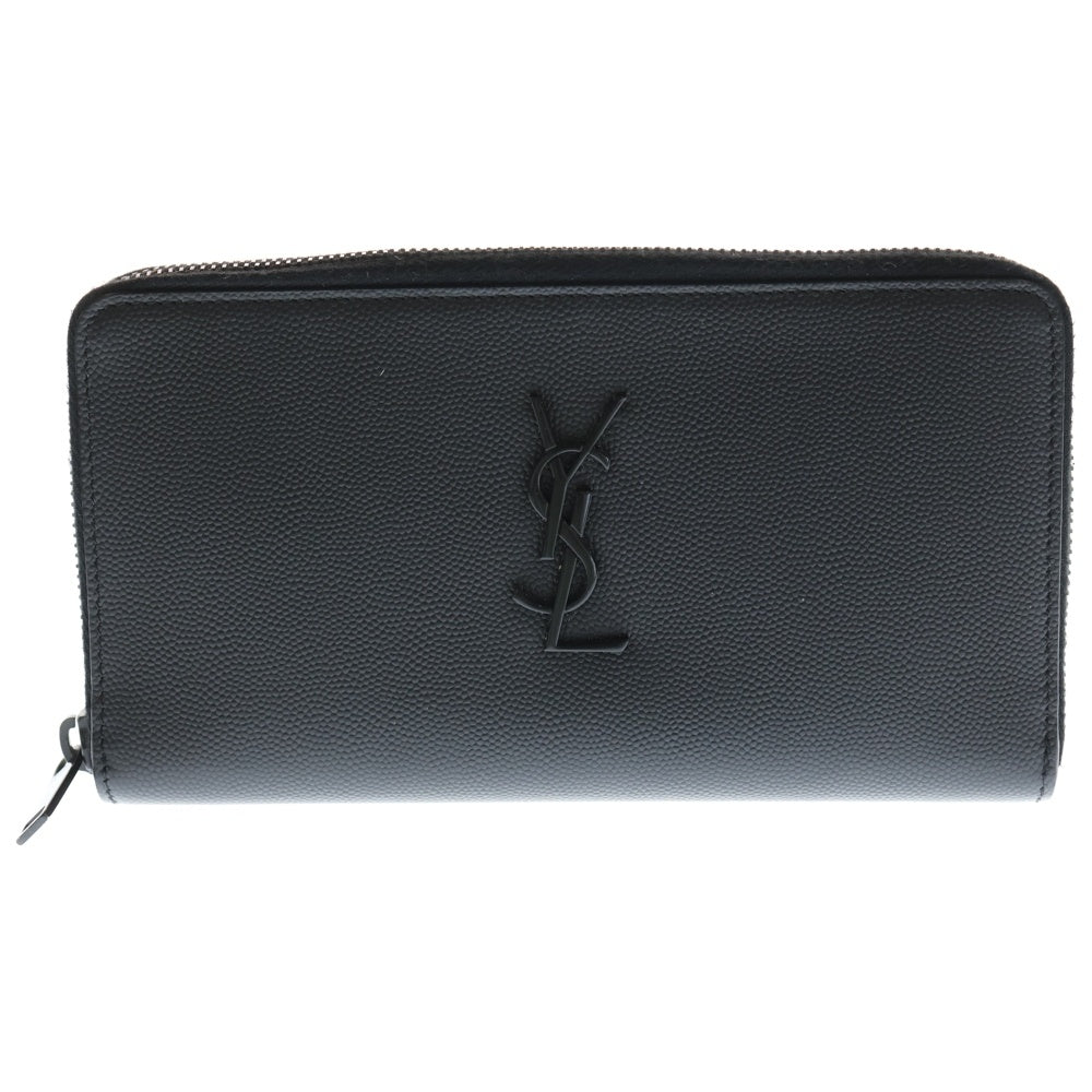 SAINT LAURENT PARIS(サンローランパリ) YSL ラウンドジップ レザー ロングウォレット ブラック 529899 レディース
