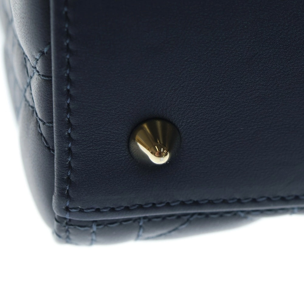 Christian Dior(クリスチャンディオール) レディディオール ミディアム マクロカナージュ レザー ショルダーハンドバッグ ブルー レディース