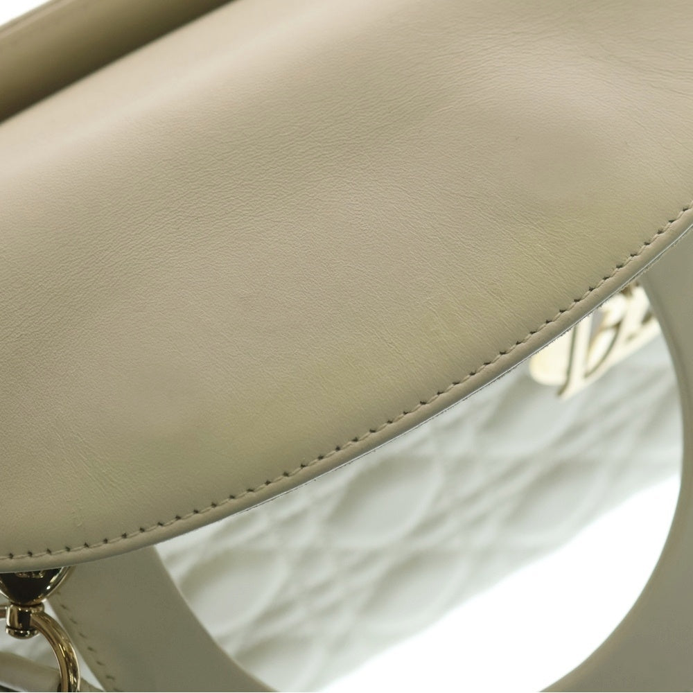 Christian Dior(クリスチャンディオール) レディディオール ミディアム マクロカナージュ レザー ショルダーハンドバッグ ホワイト レディース