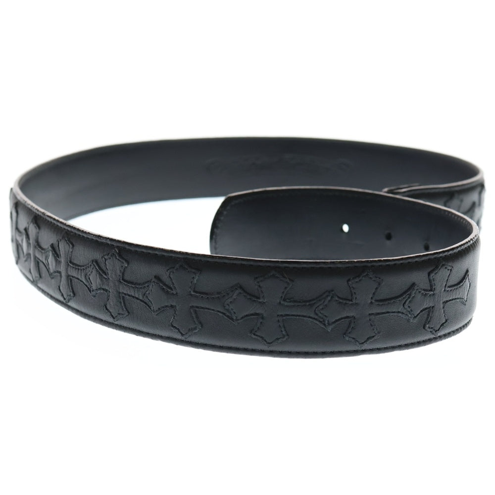CHROME HEARTS(クロムハーツ) 1.5 STRAP CEMETERY 1.5inchセメタリークロスパッチ レザーベルト ブラック
