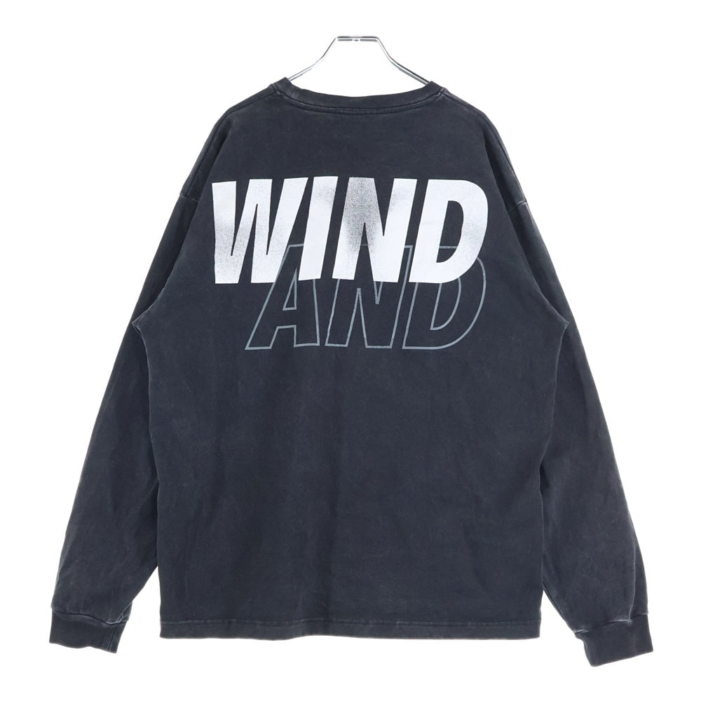 WIND AND SEA(ウィンダンシー) 23SS Logo L/S Tee ヴィンテージ加工 ロゴ 長袖Tシャツ ロンT チャコールグレー WDS-0-SEA-23-03-CS-01