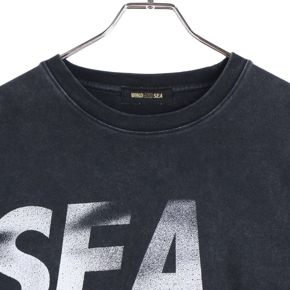 WIND AND SEA(ウィンダンシー) 23SS Logo L/S Tee ヴィンテージ加工 ロゴ 長袖Tシャツ ロンT チャコールグレー WDS-0-SEA-23-03-CS-01