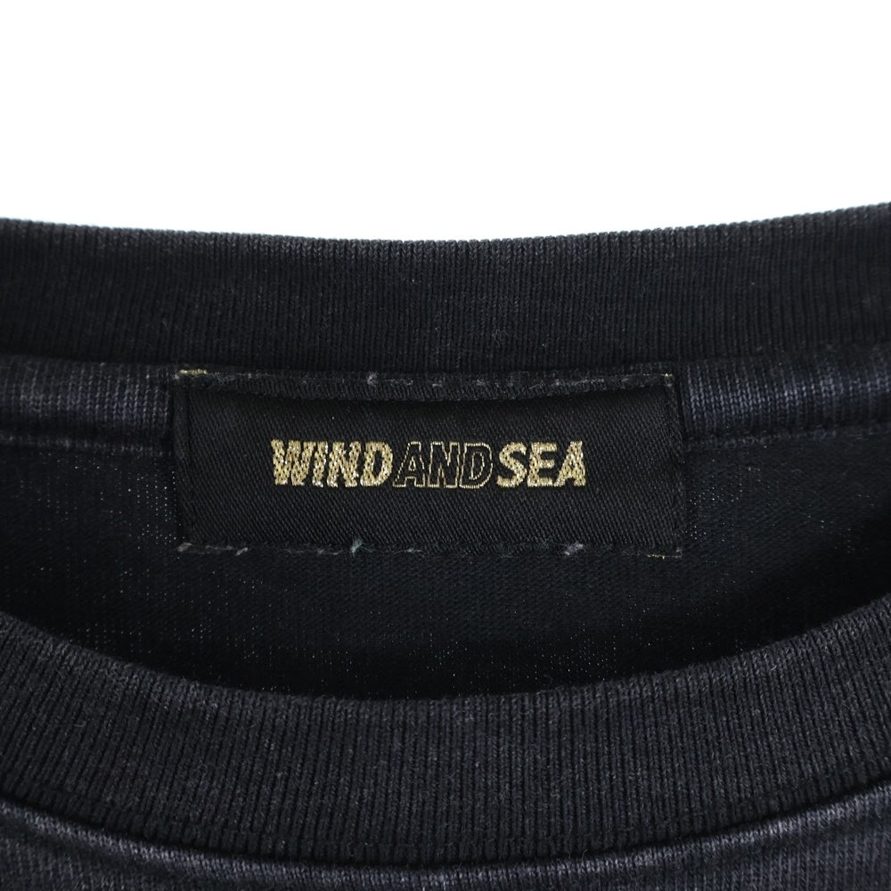 WIND AND SEA(ウィンダンシー) 23SS Logo L/S Tee ヴィンテージ加工 ロゴ 長袖Tシャツ ロンT チャコールグレー WDS-0-SEA-23-03-CS-01