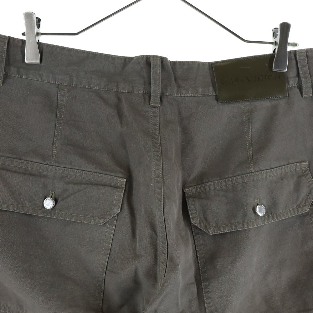 LOUIS VUITTON(ルイヴィトン) 10SS パンチング レザーパッチ ジップフライ ショーツ ハーフパンツ カーキ RM101M MQPA31BCQ