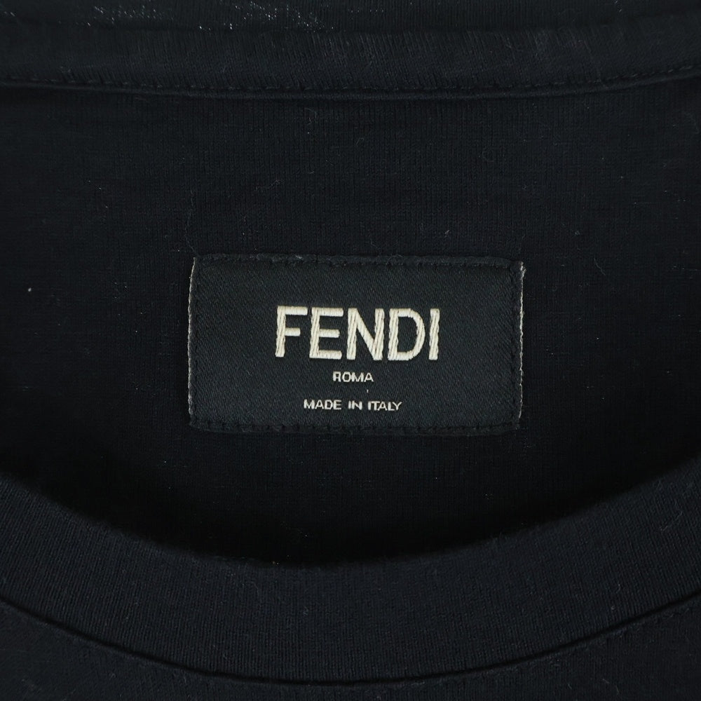 FENDI(フェンディ) ×Karl Lagerfeld Karlito Lovers Tee カリートラガーフェルド ラバーズ フェンディ ラインストーン 半袖Tシャツ ブラック FY0682 O9K
