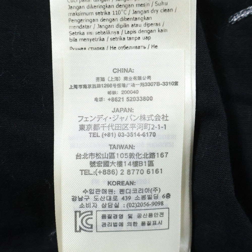 FENDI(フェンディ) ×Karl Lagerfeld Karlito Lovers Tee カリートラガーフェルド ラバーズ フェンディ ラインストーン 半袖Tシャツ ブラック FY0682 O9K