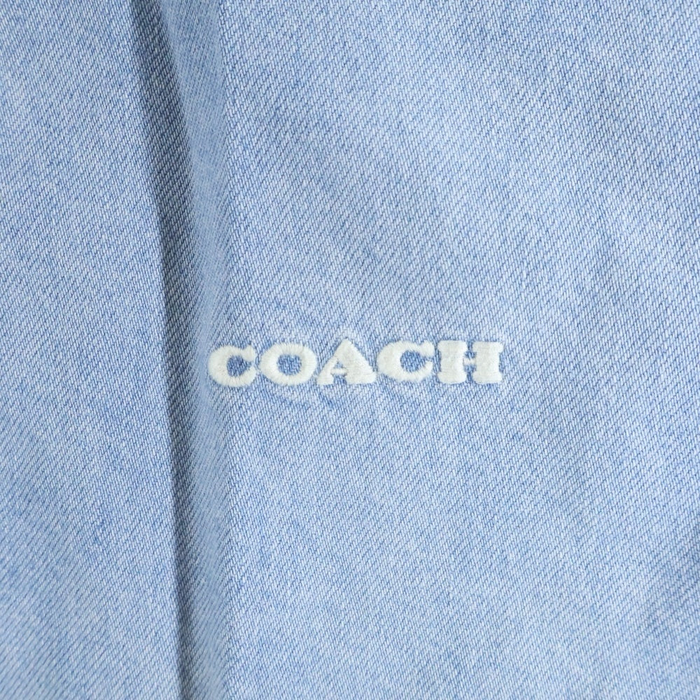 COACH(コーチ) Logo Embroidery Denim L/S Shirt ロゴ刺繍 長袖シャツ インディゴ