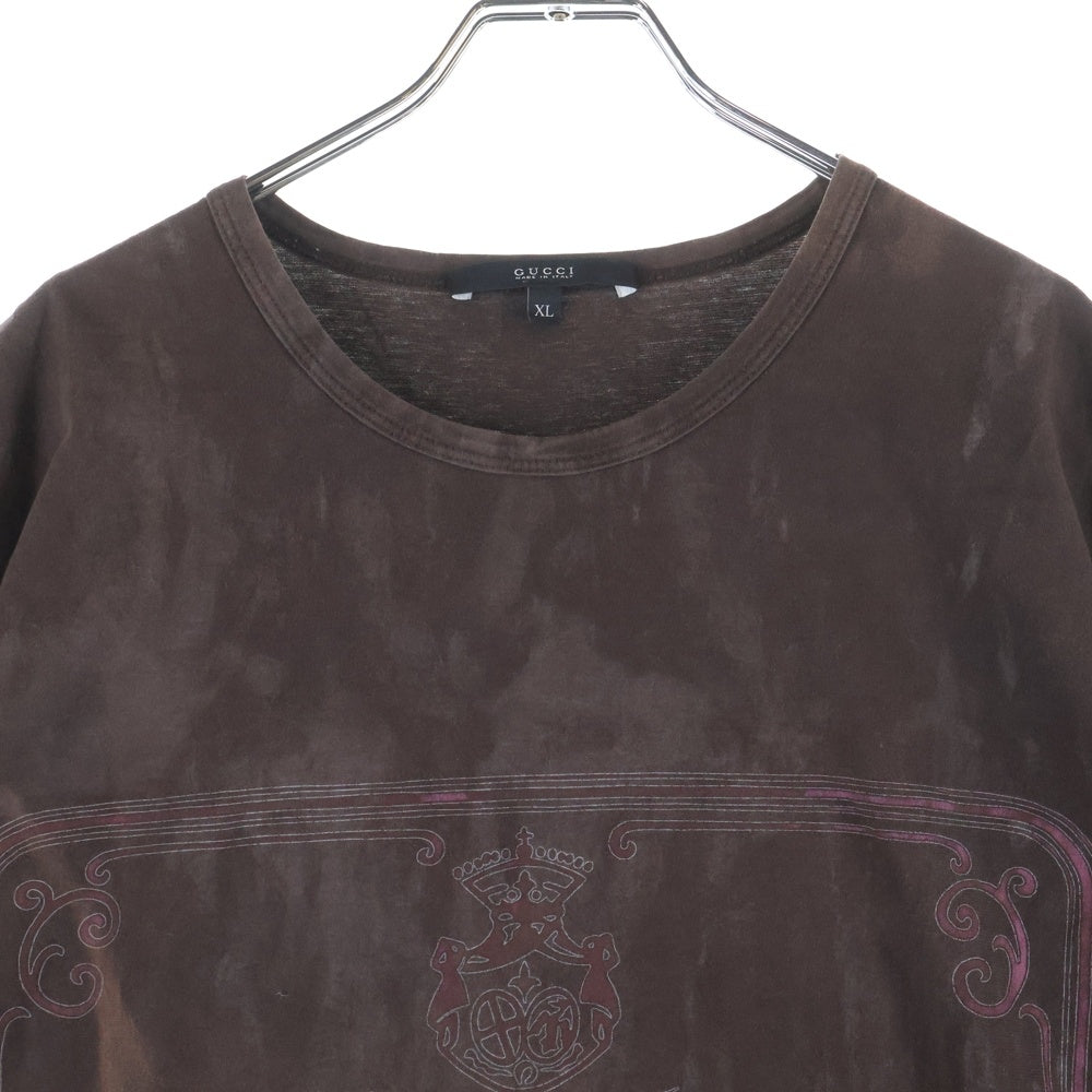GUCCI(グッチ) フロントプリント 半袖Tシャツ ブラウン 299582