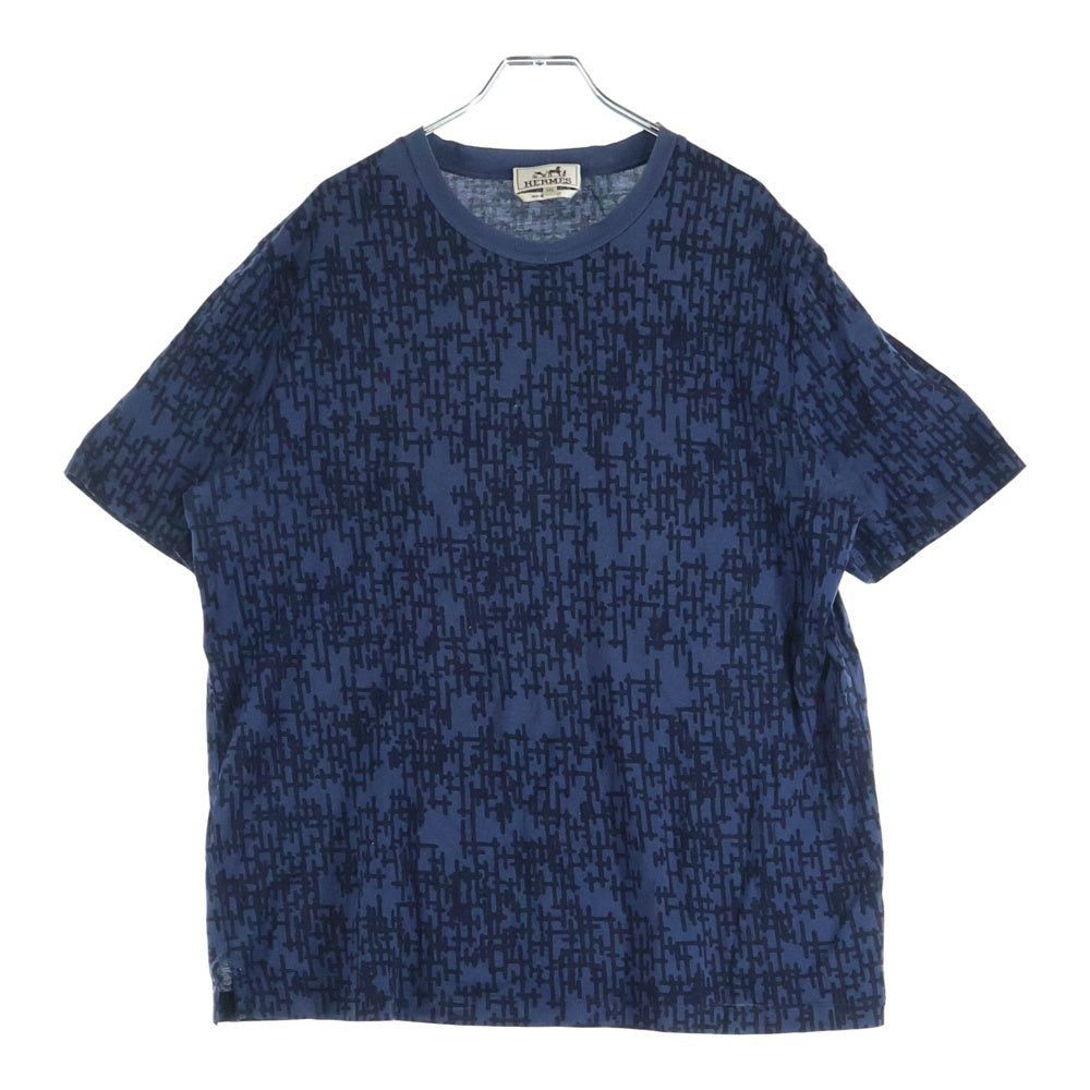 HERMES(エルメス) H総柄 半袖Tシャツ ネイビー