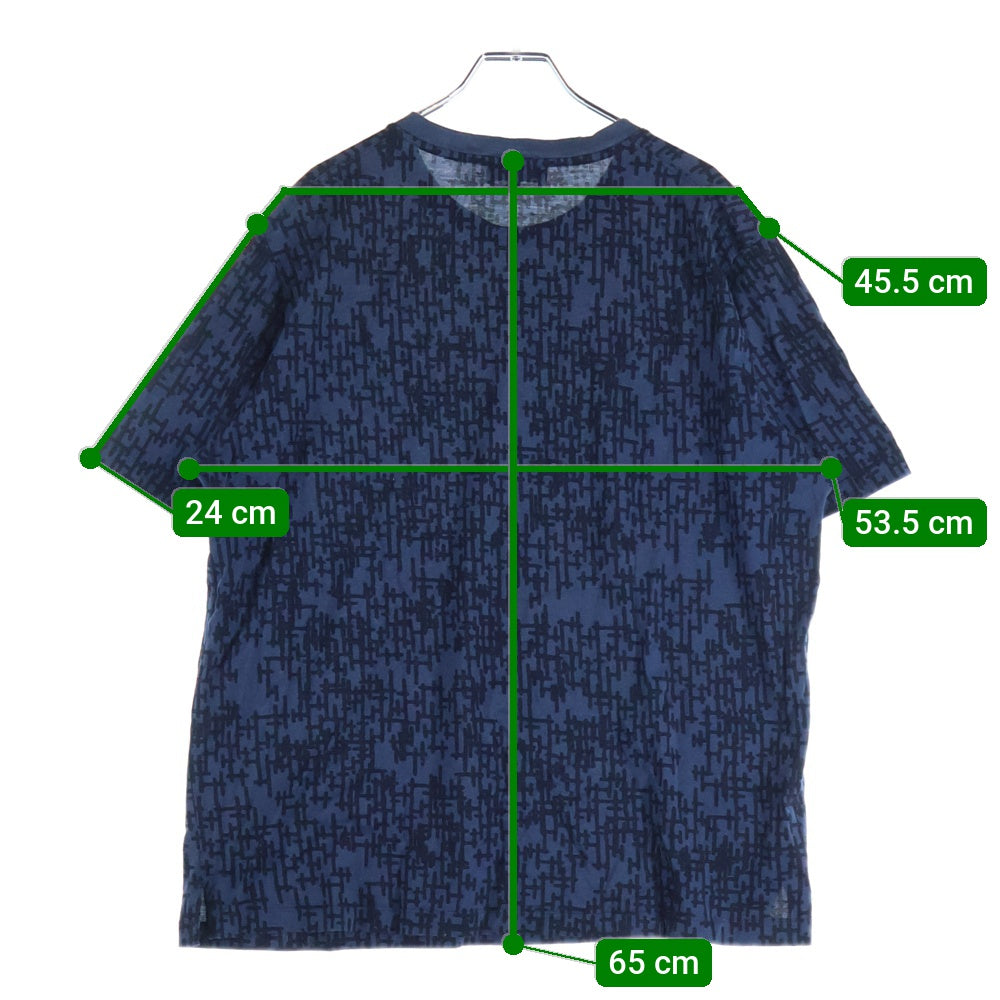 HERMES(エルメス) H総柄 半袖Tシャツ ネイビー