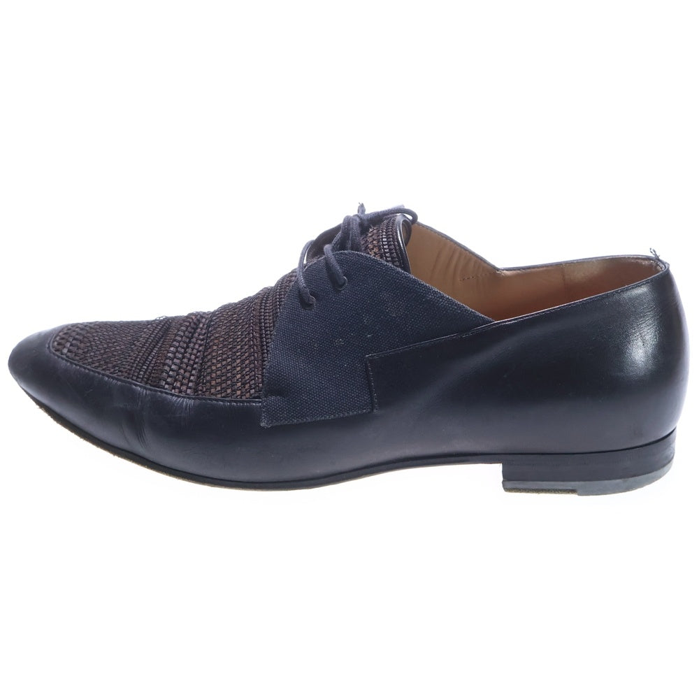 CHRISTIAN LOUBOUTIN(クリスチャンルブタン) キャンバス レザードレスシューズ ブラック