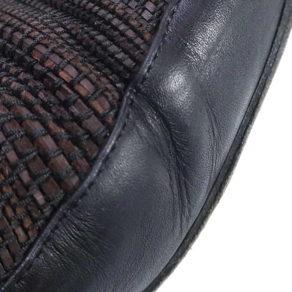 CHRISTIAN LOUBOUTIN(クリスチャンルブタン) キャンバス レザードレスシューズ ブラック