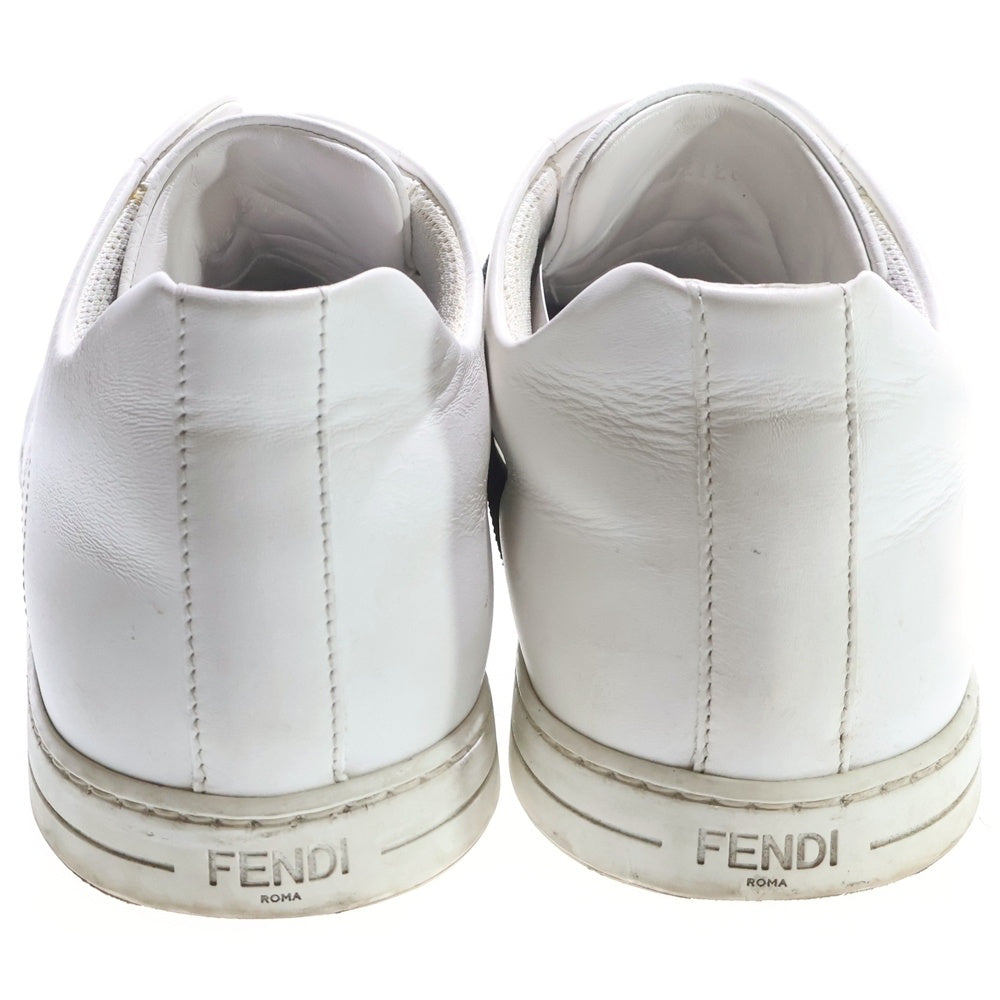 FENDI(フェンディ) ズッカ クロスバンド レザーローカットスニーカーシューズ ホワイト 7E1266