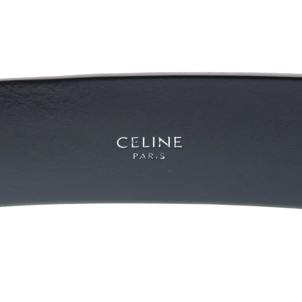 CELINE(セリーヌ) ロゴプリント レザー ウエスタン ベルト ブラック S-NE-0212