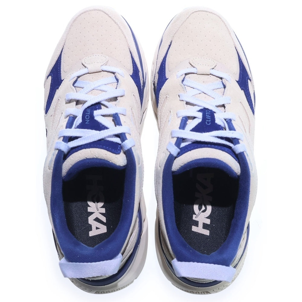 HOKA ONE ONE(ホカオネオネ) CLIFTON L SUEDE クリフトン スエード ローカットスニーカー ベージュ/ブルー US8.5/26.5cm 112571