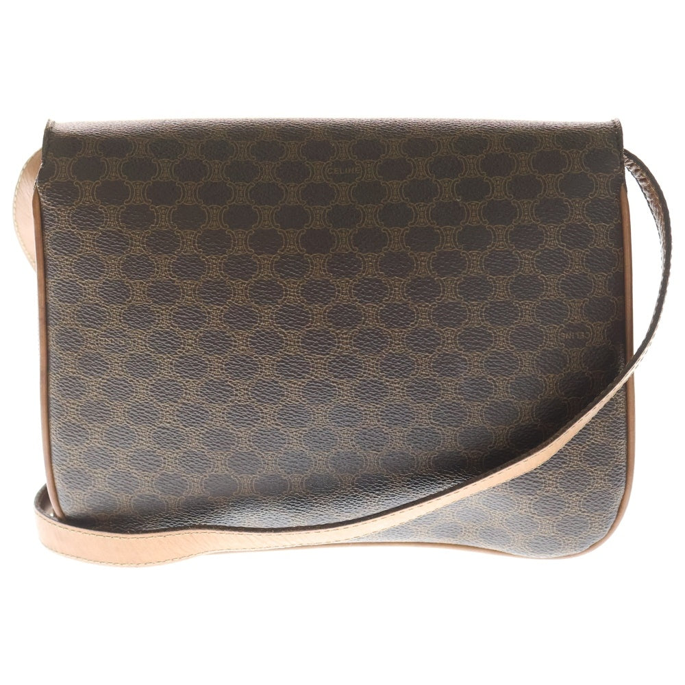 CELINE(セリーヌ) マカダム トリオンフ レザー ショルダーバッグ ブラウン レディース
