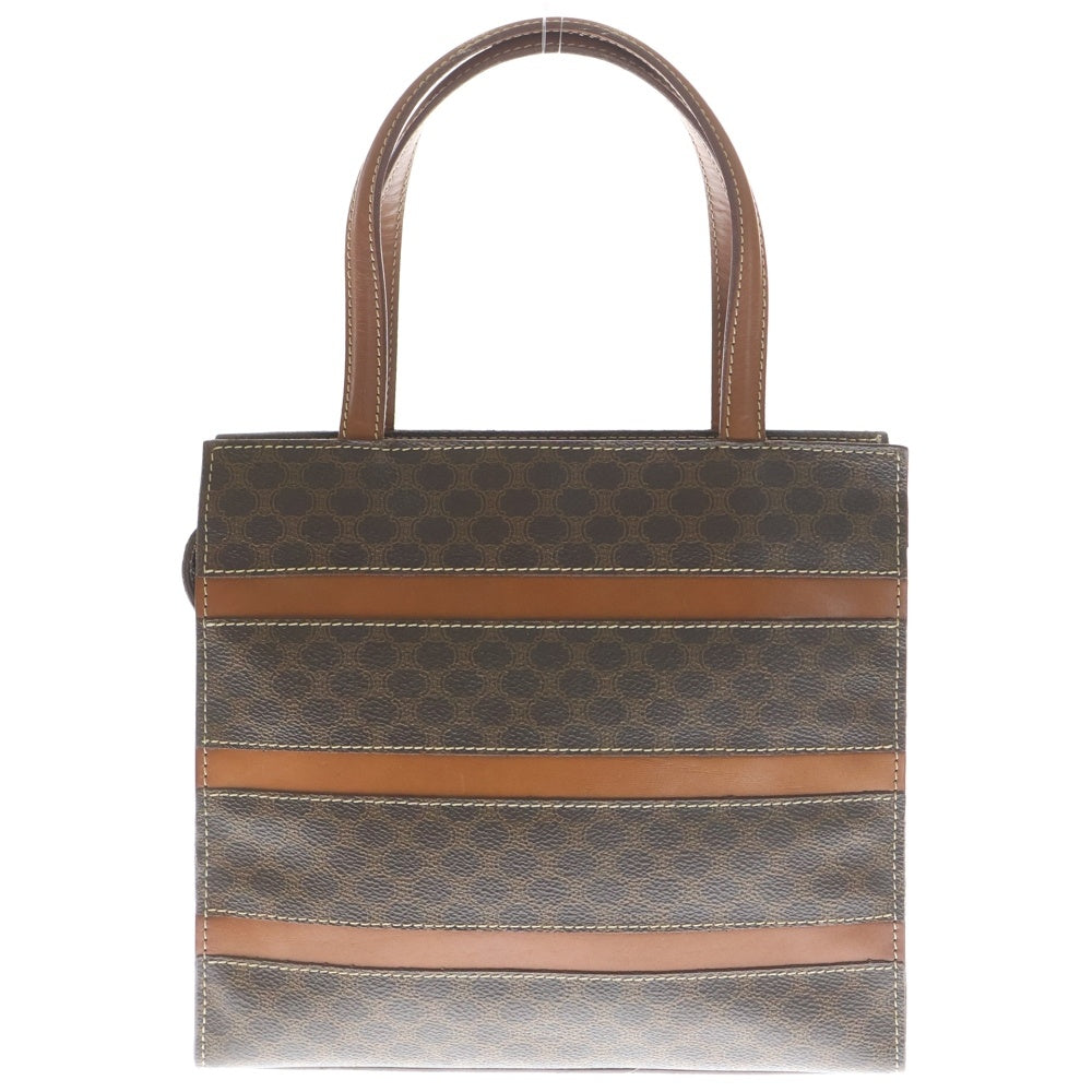 CELINE(セリーヌ) マカダム ロゴ型押し レザー ハンドバッグ ブラウン レディース