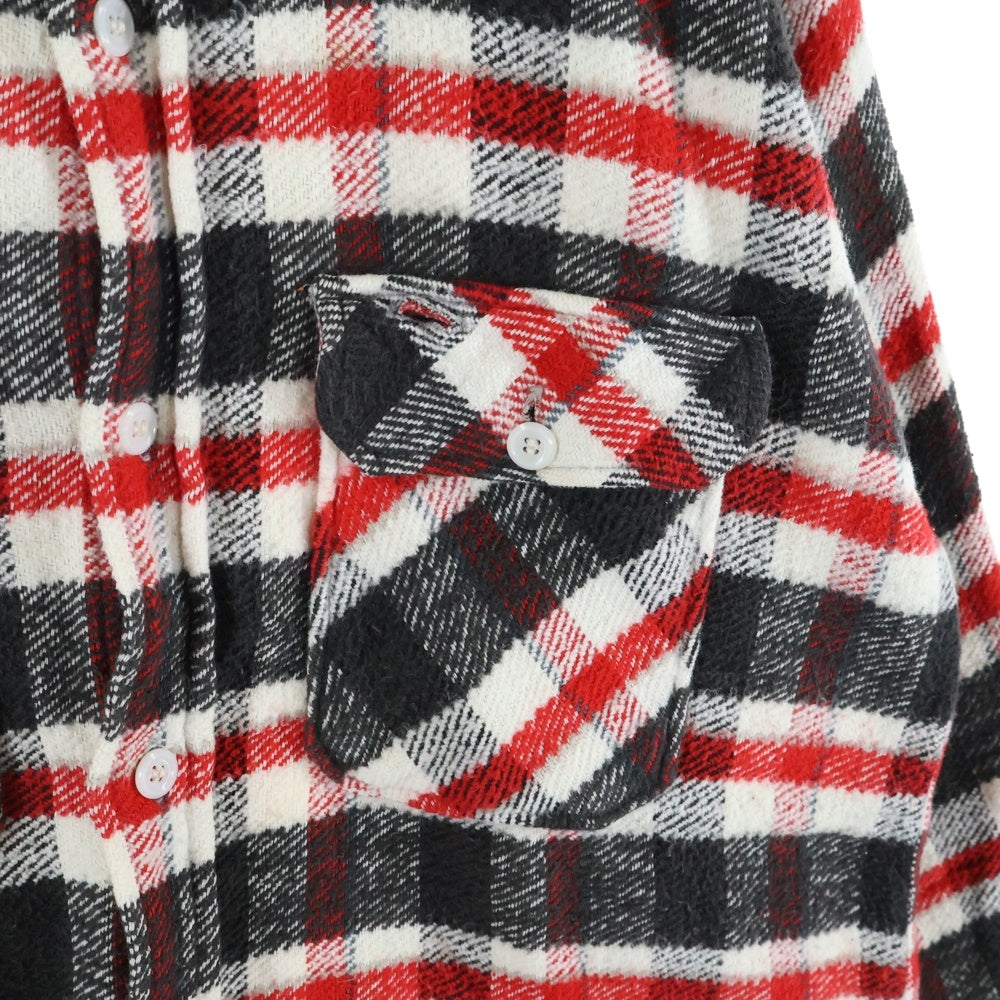 VINTAGE(ヴィンテージ) 40S SUN VALLEY PLAID FLANNEL SHIRT サンバレー マチ付き フランネルチェック 長袖シャツ ホワイト/レッド/ブラック