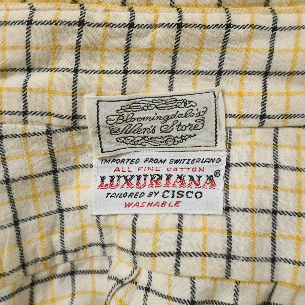 VINTAGE(ヴィンテージ) 60S VINTAGE Bloomingdale's ブルーミングテールズ ガンクラブチェック 長袖シャツ アイボリー/イエロー