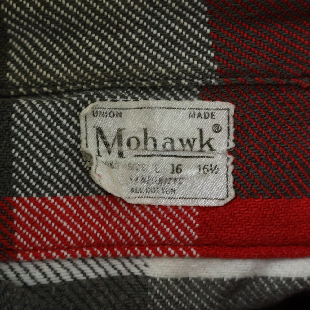 VINTAGE(ヴィンテージ) 50-60S VINTAGE MOHAWK PLAID FLANNEL SHIRT マチ付き チェック 長袖シャツ レッド/ホワイト