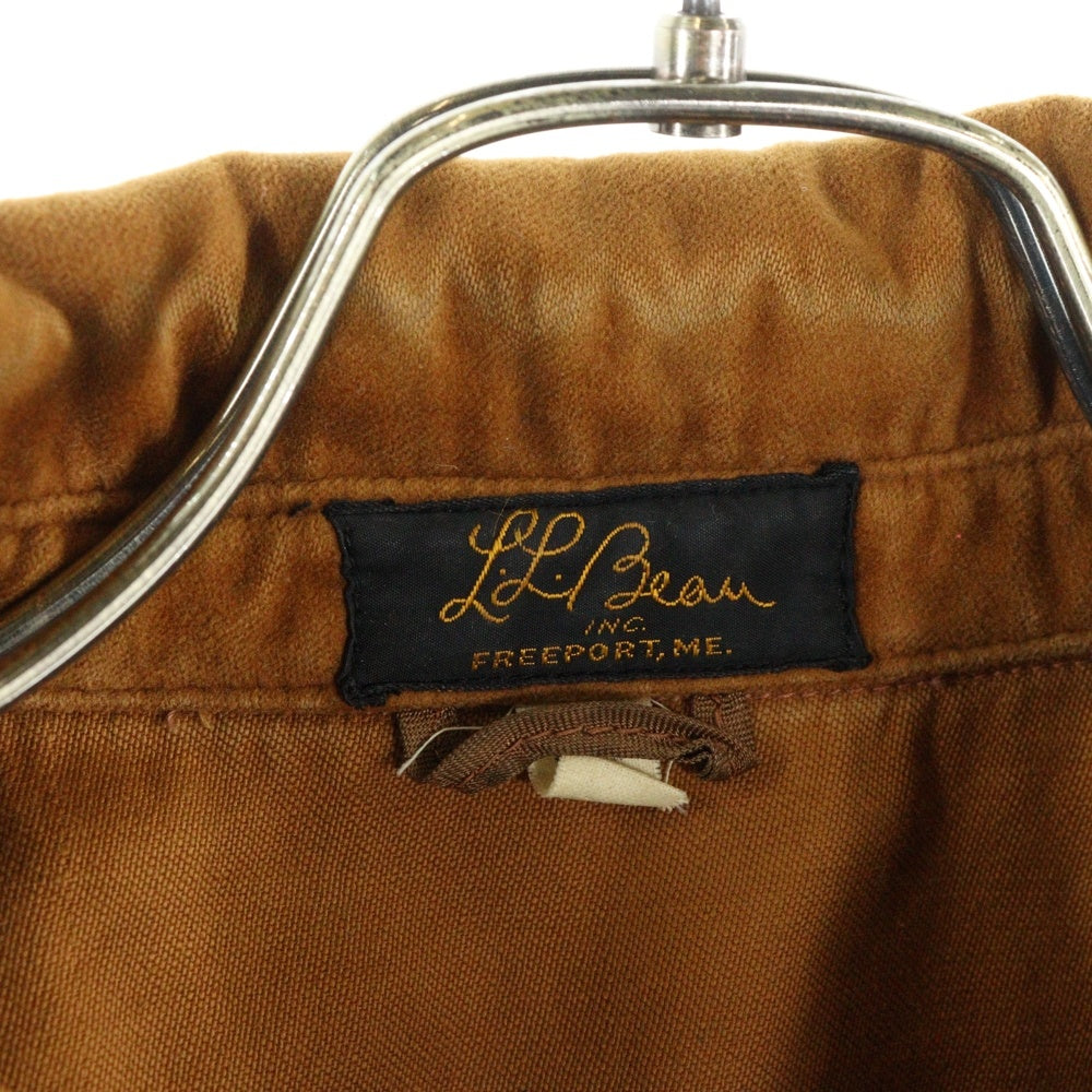 L.L.Bean(エルエルビーン) 50S VINTAGE ヴィンテージ チンストラップ モールスキン ハーフジップ プルオーバー 長袖シャツ ブラウン