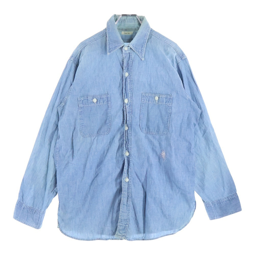 VINTAGE(ヴィンテージ) 50-60S VINTAGE シャンブレー マチ付き 長袖シャツ インディゴ