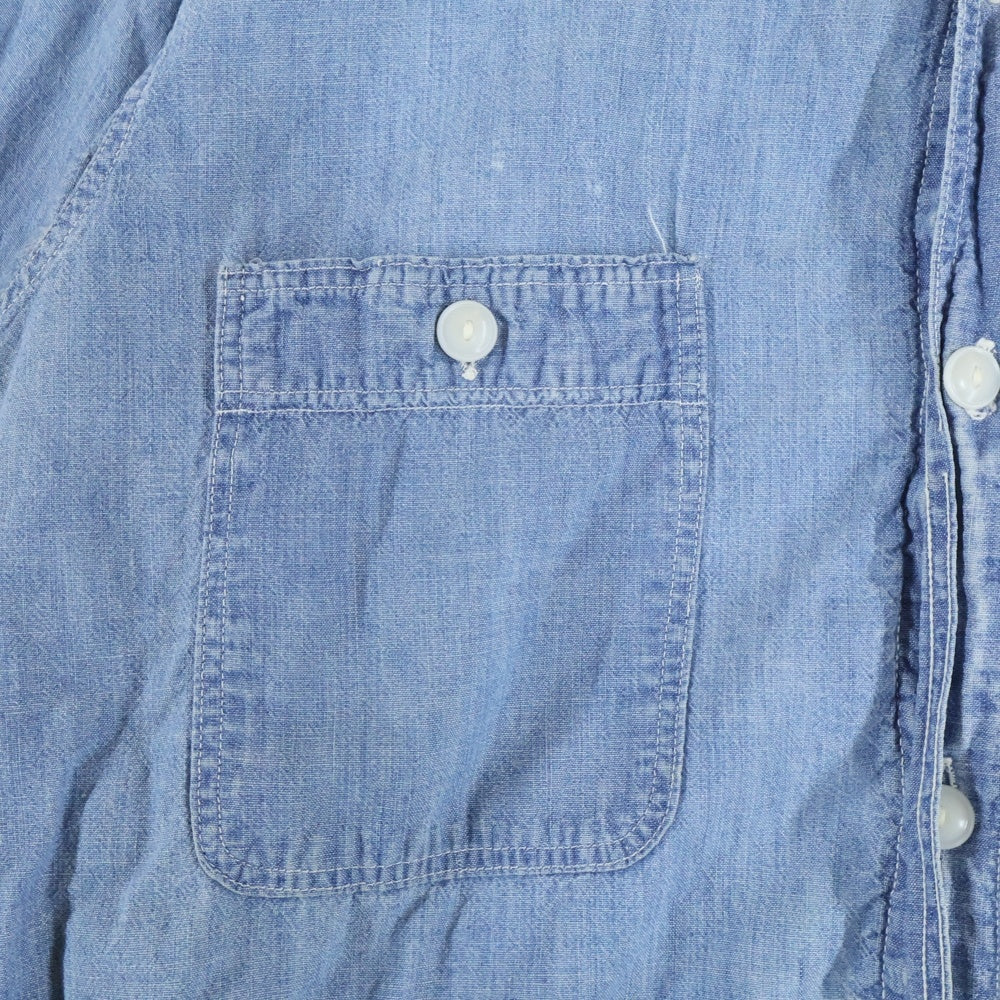 VINTAGE(ヴィンテージ) 50-60S VINTAGE シャンブレー マチ付き 長袖シャツ インディゴ
