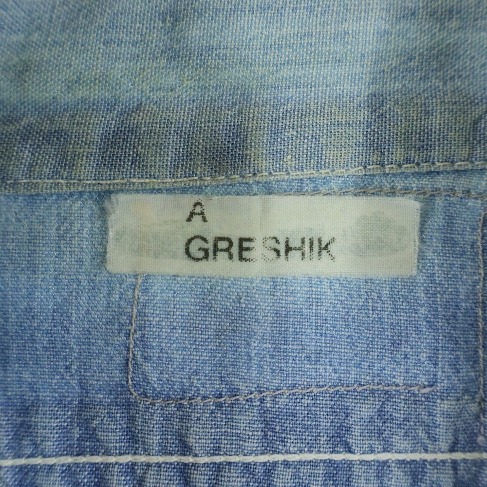 VINTAGE(ヴィンテージ) 50-60S VINTAGE シャンブレー マチ付き 長袖シャツ インディゴ