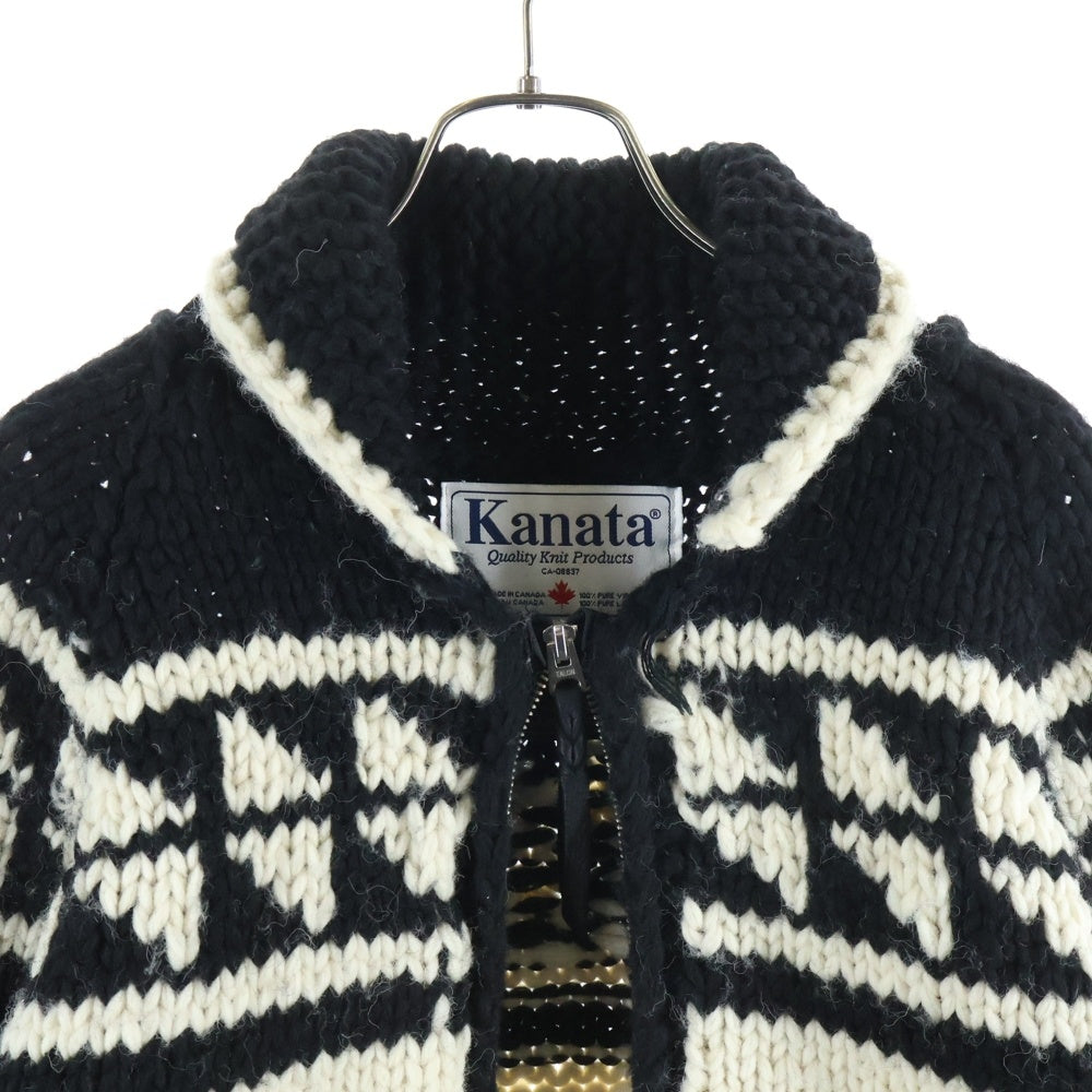 NEIGHBORHOOD(ネイバーフッド) 13AW KANATA BUFFALO W-COWICHAN ノルディック カウチンニット ジップアップ カーディガン ブラック 132KHKAN-KNM01