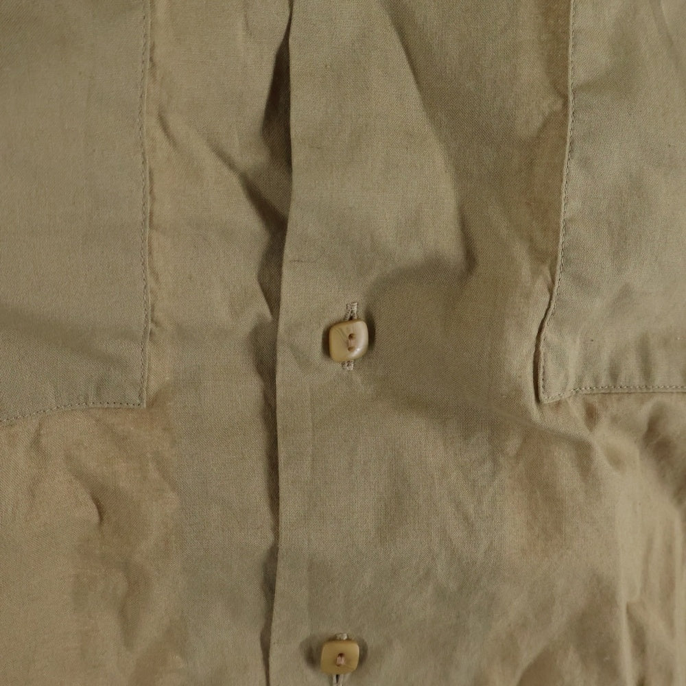 TENDERLOIN(テンダーロイン) 20SS STAND SHT L/S SOLID コットン バックロゴ刺繍 バンドカラー 長袖シャツ ベージュ