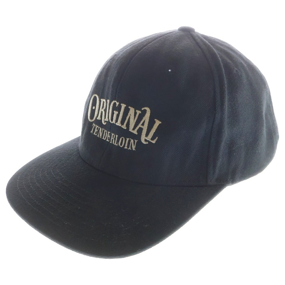 TENDERLOIN(テンダーロイン) ロゴ刺繍 ベースボールキャップ 帽子 ブラック