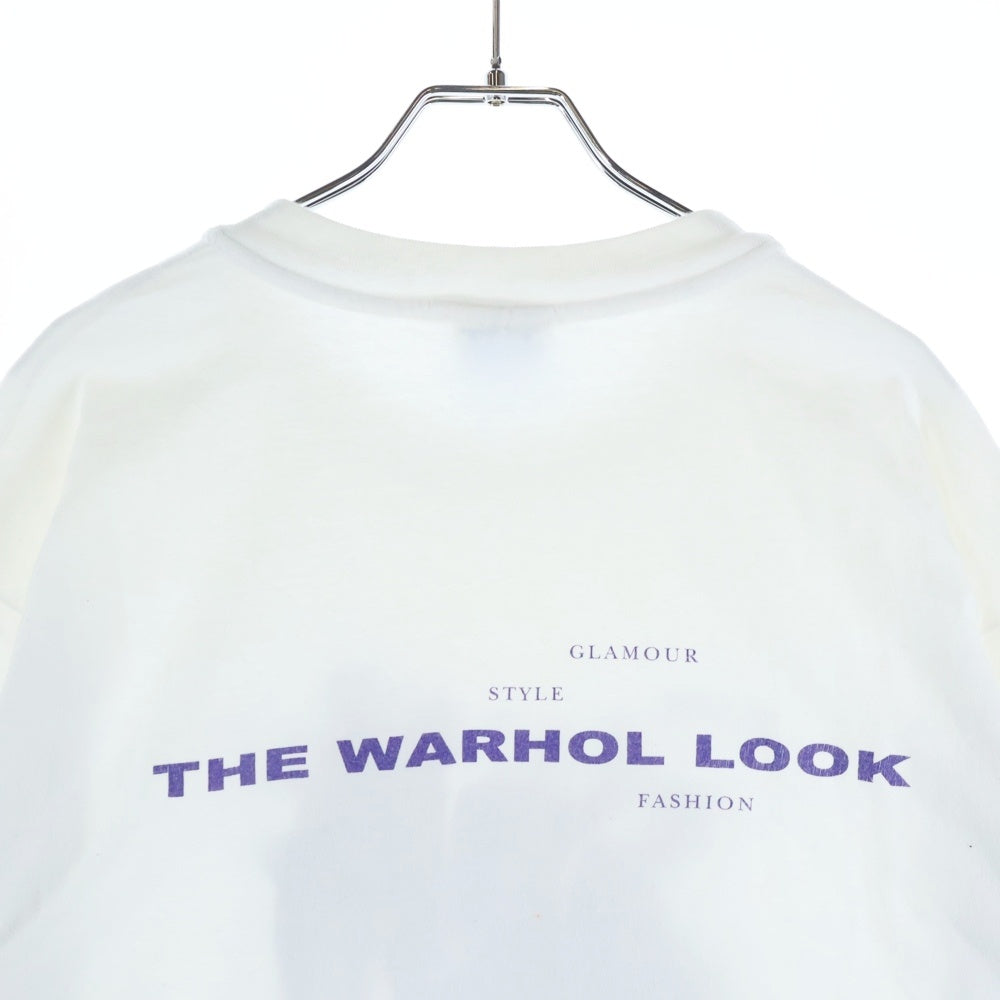 VINTAGE(ヴィンテージ) 90S VINTAGE The Warhol ヴィンテージ アンディ ウォーホル 両面プリント クルーネック ロングスリーブ長袖Tシャツカットソー ホワイト