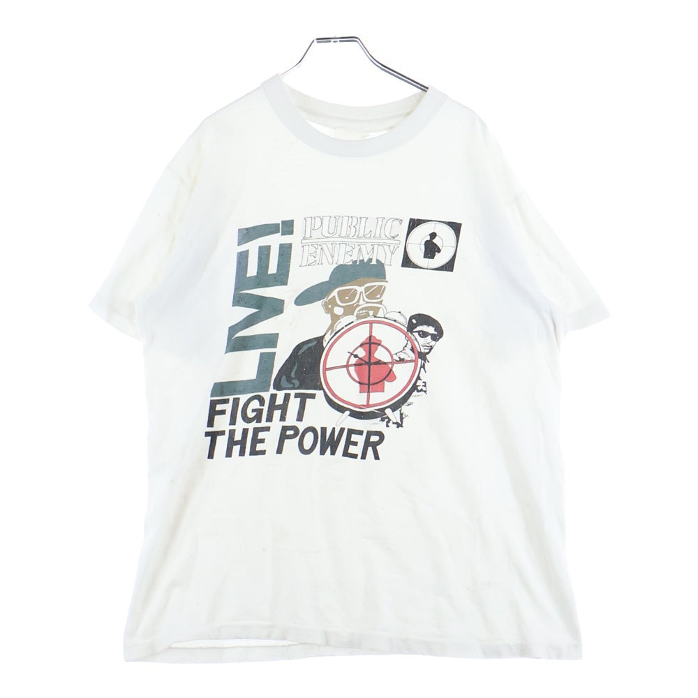 VINTAGE(ヴィンテージ) 90S VINTAGE PUBLIC ENEMY ヴィンテージ パブリックエネミー プリントクルーネック半袖Tシャツカットソー ホワイト