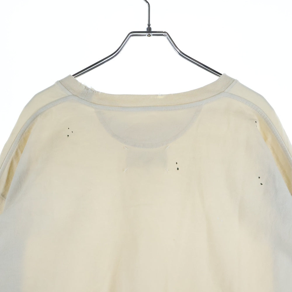 Maison Martin Margiela(メゾンマルタンマルジェラ) ヴィンテージ加工ラウンドネック ロングスリーブ長袖Tシャツカットソーアイボリー S50GC0696 S24567